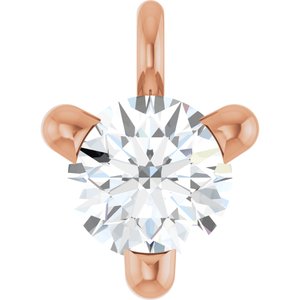 14K Rose Gold 1/10 CT Lab-Grown Diamond Petite Pav���� Dangle