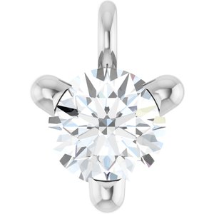 14K White 1/10 CT Lab-Grown Diamond Dangle
