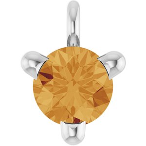 14K White Natural Citrine Dangle