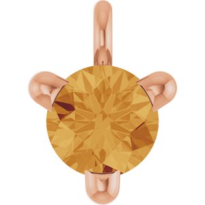 14K Rose Gold Natural Citrine Petite Pav���� Dangle