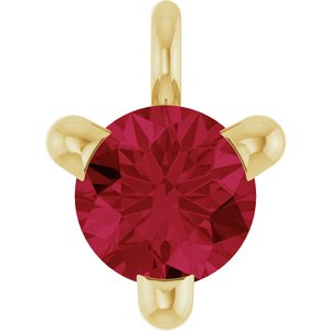 14K Yellow Natural Ruby Dangle