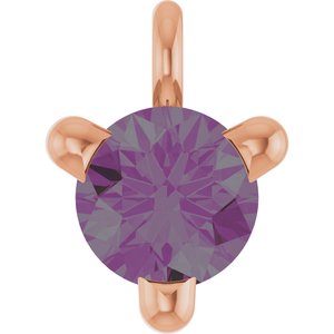 14K Rose Gold Lab-Grown Alexandrite Petite Pav���� Dangle