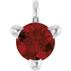 14K White Natural Mozambique Garnet Dangle