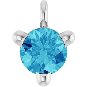 Platinum Natural Blue Zircon Petite Pav���� Dangle