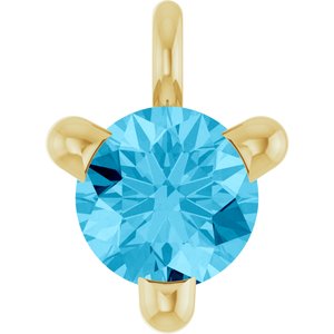 14K Yellow Gold Natural Aquamarine Petite Pav���� Dangle