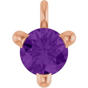 14K Rose Gold Natural Amethyst Petite Pav���� Dangle