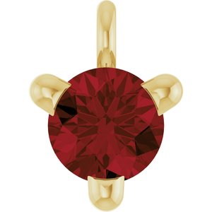 14K Yellow Natural Mozambique Garnet Dangle