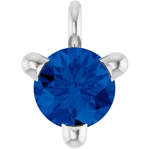Platinum Lab-Grown Blue Sapphire Dangle