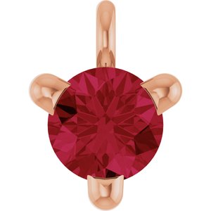 14K Rose Lab-Grown Ruby Dangle