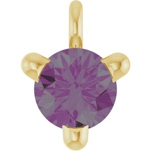 14K Yellow Lab-Grown Alexandrite Dangle
