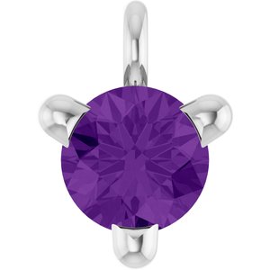 Platinum Natural Amethyst Petite Pav���� Dangle
