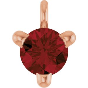 14K Rose Natural Mozambique Garnet Dangle