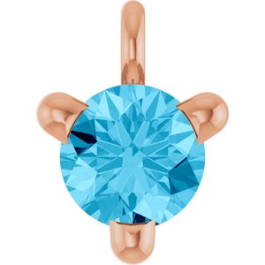 14K Rose Natural Aquamarine Dangle