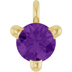 14K Yellow Natural Amethyst Dangle