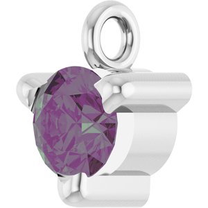 14K White Lab-Grown Alexandrite Dangle