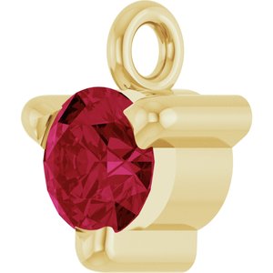 14K Yellow Gold Lab-Grown Ruby Petite Pav���� Dangle