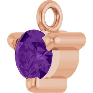 14K Rose Gold Natural Amethyst Petite Pav���� Dangle