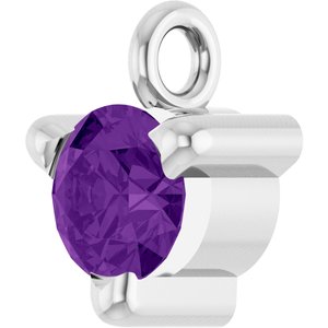 Platinum Natural Amethyst Petite Pav���� Dangle