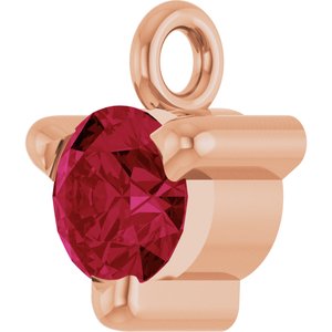 14K Rose Natural Ruby Dangle