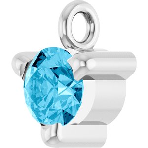 Platinum Natural Aquamarine Petite Pav���� Dangle