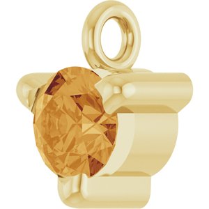 14K Yellow Gold Natural Citrine Petite Pav���� Dangle