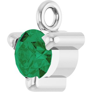 Platinum Natural Emerald Dangle
