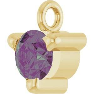 14K Yellow Gold Lab-Grown Alexandrite Petite Pav���� Dangle