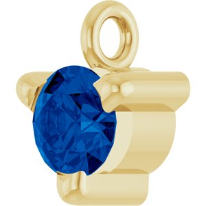14K Yellow Gold Natural Blue Sapphire Petite Pav���� Dangle