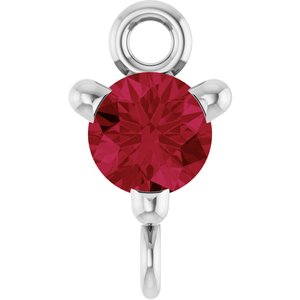 14K White Gold Lab-Grown Ruby Petite Pav���� Link