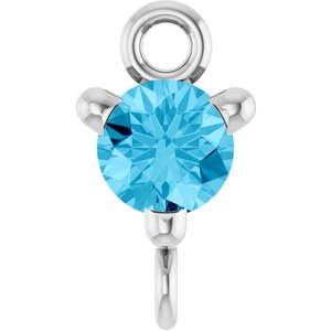 Platinum Natural Aquamarine Petite Pav���� Link