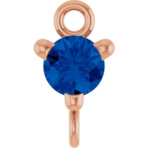 14K Rose Gold Natural Blue Sapphire Petite Pav���� Link