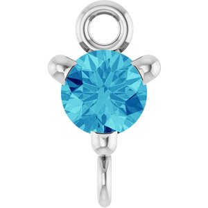 Platinum Natural Blue Zircon Petite Pav���� Link