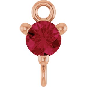 14K Rose Gold Natural Ruby Petite Pav���� Link