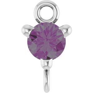 14K White Gold Lab-Grown Alexandrite Petite Pav���� Link