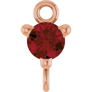 14K Rose Gold Natural Mozambique Garnet Petite Pav���� Link