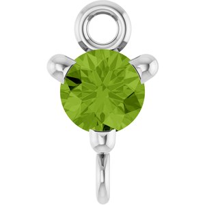 Platinum Natural Peridot Petite Pav���� Link