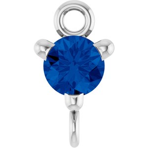 Platinum Lab-Grown Blue Sapphire Petite Pav���� Link