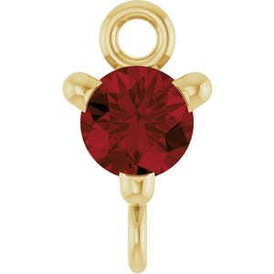 14K Yellow Gold Natural Mozambique Garnet Petite Pav���� Link
