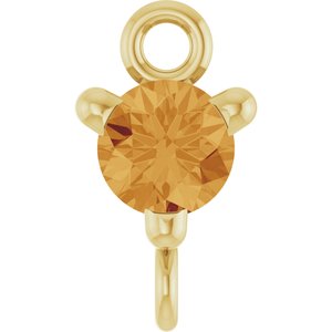 14K Yellow Gold Natural Citrine Petite Pav���� Link