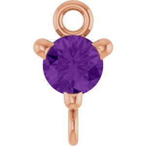 14K Rose Gold Natural Amethyst Petite Pav���� Link