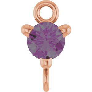 14K Rose Gold Lab-Grown Alexandrite Petite Pav���� Link