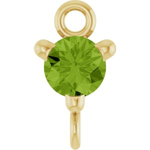 14K Yellow Gold Natural Peridot Petite Pav���� Link
