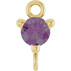 14K Yellow Gold Lab-Grown Alexandrite Petite Pav���� Link