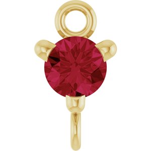 14K Yellow Gold Natural Ruby Petite Pav���� Link