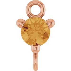 14K Rose Gold Natural Citrine Petite Pav���� Link