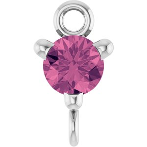 Platinum Natural Pink Tourmaline Petite Pav���� Link