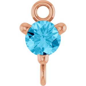14K Rose Gold Natural Aquamarine Petite Pav���� Link