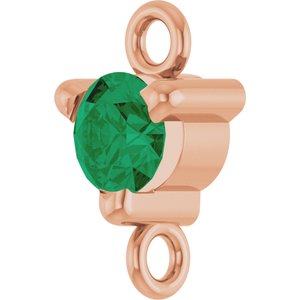 14K Rose Gold Lab-Grown Emerald Petite Pav���� Link