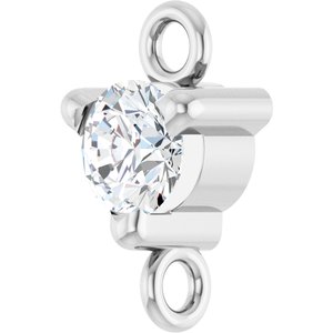 14K White Gold Natural White Sapphire Petite Pav���� Link