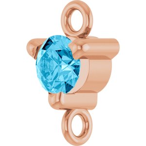 14K Rose Gold Natural Aquamarine Petite Pav���� Link